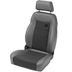 BESTOP : Trailmax II Pro Recliner Seat in Gray Vinyl with Gray Fabric Front - 39461-09