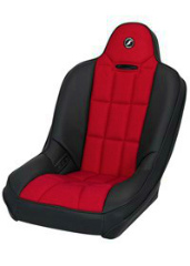 CORBEAU : Baja SS Fixed-Back Seat in Black Vinyl/ Red Cloth - 65407S