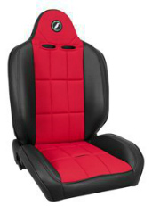 CORBEAU : Baja RS Suspension Seat in Black Vinyl/ Red Cloth Recliner Seat - 66407PS