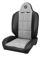 CORBEAU : Baja RS Suspension Seat in Black Vinyl/ Grey Cloth Recliner Seat - 66419DS