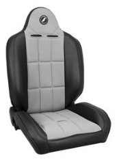 CORBEAU : Baja RS Suspension Seat in Black Vinyl/ Grey Cloth Recliner Seat - 66419PS