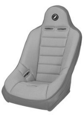 CORBEAU : Baja Ultra Fixed-Back Seat Wide Version in Grey Vinyl/ Grey Cloth - 69408WS