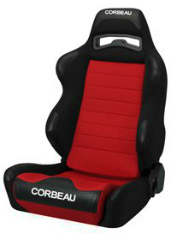 CORBEAU : Legacy Recliner Seat (LG1) in Black Cloth/ Red Cloth - 25507DS