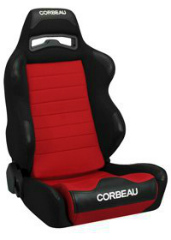 CORBEAU : Legacy Recliner Seat (LG1) in Black Cloth/ Red Cloth - 25507PS